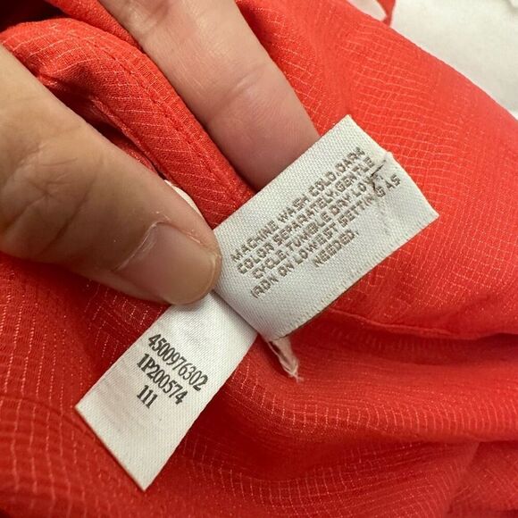 Chico’s Amelia Orange Sheer Button up Jacket Cover Up Lightweight sz 3 ( XL /16) - Picture 11 of 12